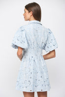 FATE Floral Lace Cutout Mini Dress in Baby Blue