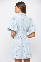 Load image into Gallery viewer, FATE Floral Lace Cutout Mini Dress in Baby Blue
