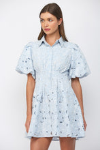 Load image into Gallery viewer, FATE Floral Lace Cutout Mini Dress in Baby Blue
