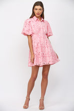 Load image into Gallery viewer, FATE Floral Lace Cutout Mini Dress in Pink
