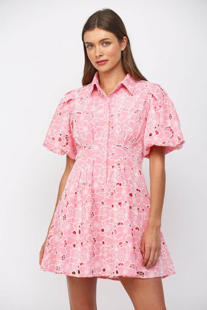 pink cutout mini dress FATE Floral Lace in M Color:#13-Fire Brick Long Black Bridesmaid Dresses The bust overlay detail 1469