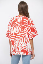 Load image into Gallery viewer, FATE Braided Edge Detail Tropical Print Kimono  in White Coral
