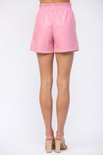 Load image into Gallery viewer, FATE Elastic Waist Faux Leather Short in Pink
