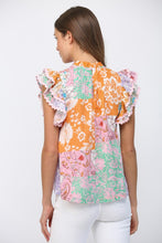 Load image into Gallery viewer, FATE Ric-Rac Trimmed Floral Patchwork Blouse in Lilac Multi
