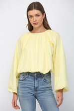 Load image into Gallery viewer, FATE Solid Color CROPPED Gathered Top in Lemon
