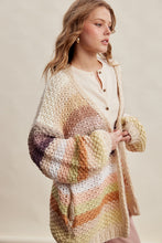 Load image into Gallery viewer, Listicle Rainbow Hand Crochet Cardigan in Ecru
