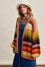 Load image into Gallery viewer, Listicle Rainbow Hand Crochet Cardigan in Autumn Leaves
