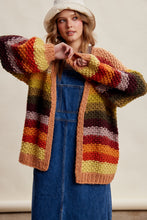 Load image into Gallery viewer, Listicle Rainbow Hand Crochet Cardigan in Autumn Leaves
