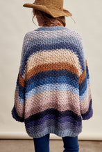 Load image into Gallery viewer, Listicle Rainbow Hand Crochet Cardigan in Slate Blue

