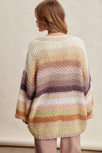 Load image into Gallery viewer, Listicle Rainbow Hand Crochet Cardigan in Ecru
