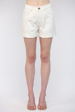 Load image into Gallery viewer, FATE Cuffed Denim Shorts in Off White
