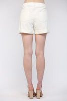 FATE Cuffed Denim Shorts in Off White