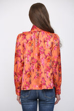 Load image into Gallery viewer, FATE Abstract Print Satin Blouse in Orange Multi
