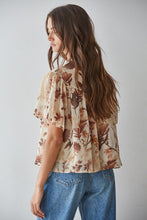 Load image into Gallery viewer, By Together Olympia Floral Top in Tan Brown
