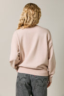 Le Lis Knit Sweater with Schnauzer Puppy Graphic Front in Beige