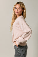 Le Lis Knit Sweater with Schnauzer Puppy Graphic Front in Beige
