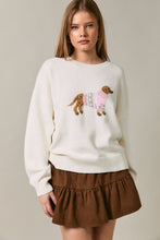 Load image into Gallery viewer, Le Lis Dog in a Sweater Graphic Knit Sweater in Ivory
