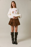 Le Lis Dog in a Sweater Graphic Knit Sweater in Ivory
