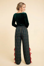 Load image into Gallery viewer, Heimish Plaid Drawstring Jogger Pants With Side Tie Detail in Hunter Green
