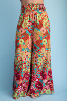 GiGio Retro Floral Flare Wide Leg in Multi