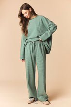 Load image into Gallery viewer, Peach Love OVERSIZED Striped Top And Wide Pants Set in Hunter Green
