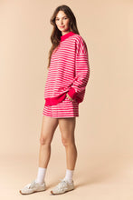Load image into Gallery viewer, Peach Love Brushed Knit Striped Set in Coral /Light Pink
