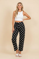 Heimish Polka Dot High-Rise Straight Leg Pants in Black/White