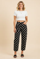 Heimish Polka Dot High-Rise Straight Leg Pants in Black/White