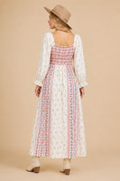 J.nna Mixed Multi Floral Maxi Dress in Red Multi