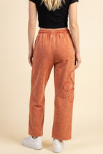 Load image into Gallery viewer, Heimish Floral Applique Drawstring Waist Wide Leg Lounge Pants in Terracotta
