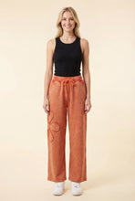 Load image into Gallery viewer, Heimish Floral Applique Drawstring Waist Wide Leg Lounge Pants in Terracotta
