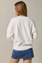 Load image into Gallery viewer, Le Lis Knit Sweater with Beagle Dog Graphic Front in White
