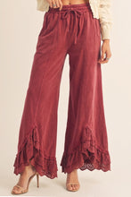 Load image into Gallery viewer, LovLov Romantic Lace Whisper Wide Leg Pants in Dusty Rose
