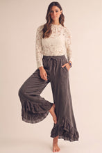 Load image into Gallery viewer, LovLov Romantic Lace Whisper Wide Leg Pants in Mocha Mousse
