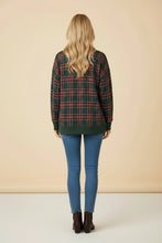 Load image into Gallery viewer, Heimish Sherpa Merry Patched Plaid Pullover Top in Green
