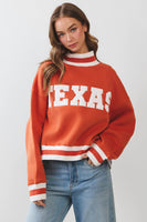 TCEC Texas Lettering Cropped Sweatshirt in Orange
