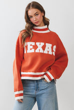 Load image into Gallery viewer, TCEC Texas Lettering Cropped Sweatshirt in Orange
