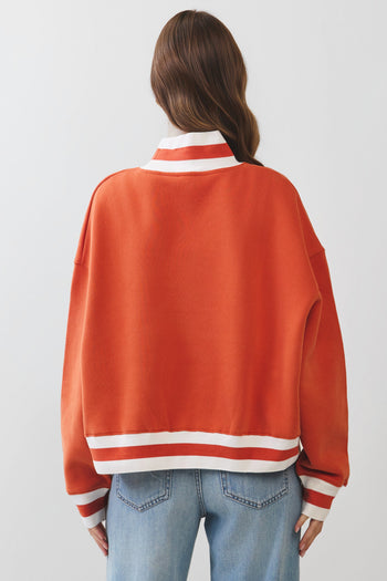TCEC Texas Lettering Cropped Sweatshirt in Orange