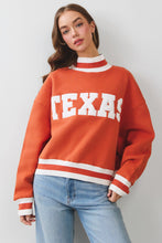 Load image into Gallery viewer, TCEC Texas Lettering Cropped Sweatshirt in Orange
