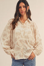 Load image into Gallery viewer, LovLov OVERSIZED Floral Button Down Top in Oatmeal
