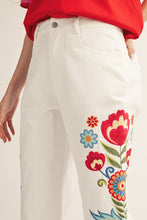 Load image into Gallery viewer, Jodifl Embroidered High Waist Pants in White
