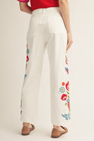 Jodifl Embroidered High Waist Pants in White