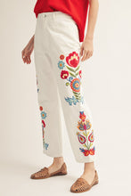 Load image into Gallery viewer, Jodifl Embroidered High Waist Pants in White
