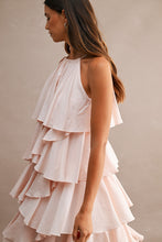Load image into Gallery viewer, MABLE Halter Neck Ruffle Tiered Midi Dress in Light Pink
