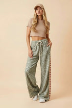 Load image into Gallery viewer, Heimish Leopard Print Heart Stripe Wide-Leg Pants in Cream
