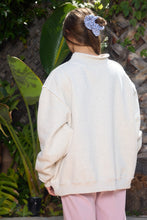 Load image into Gallery viewer, BucketList 'MAHJ' &amp; 'BAM' Print Reversible Mockneck Sweatshirt in Ash Grey/Pink
