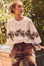 Load image into Gallery viewer, Oddi Floral Embroidered Knit Top in White
