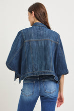 Load image into Gallery viewer, RISEN Flowy Square Cape Denim Jacket in Dark
