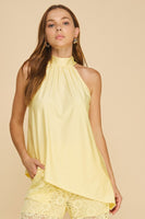 if She Loves Avira Knit Shiny Blouse in Buttered Yellow