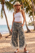 Load image into Gallery viewer, LovLov Lace Tulip Washed Camo Relaxed Fit Pants in Camo

